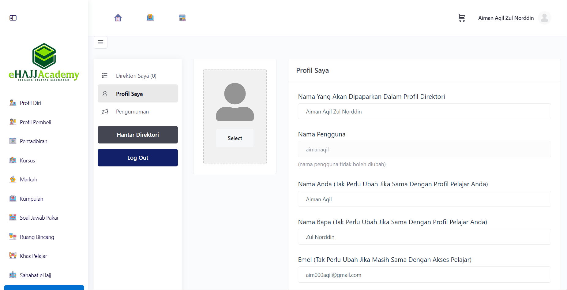 Pentadbiran Direktori (Profil Saya) Pentadbiran Direktori (Profil Saya)